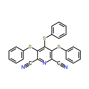 2,6-Pyridinedicarbonitrile, 3,4,5-tris(phenylthio)- Structure,53862-54-7Structure