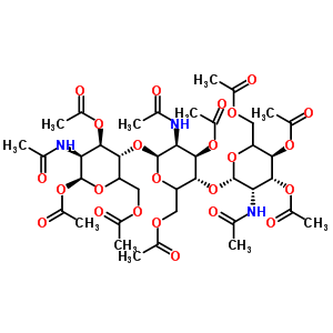 O-3,4,6-tri-o-acetyl-2-(acetylamino)-2-deoxy-beta-d-glucopyranosyl-(1-4)-o-3,6-di-o-acetyl-2-(acetylamino)-2-deoxy-beta-d-glucopyranosyl-(1-4)-2-(acetylamino)-2-deoxy-1,3,6-triacetate-alpha-d-glucopyr Structure,53942-45-3Structure