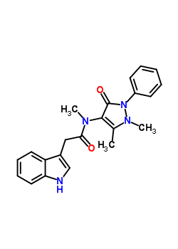 N-(1,5-dimethyl-3-oxo-2-phenyl-pyrazol-4-yl)-2-(1h-indol-3-yl)-n-methyl-acetamide Structure,53995-77-0Structure