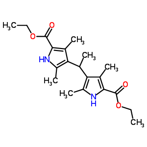 Ethyl 4-[1-(5-ethoxycarbonyl-2,4-dimethyl-1h-pyrrol-3-yl)ethyl]-3,5-dimethyl-1h-pyrrole-2-carboxylate Structure,5432-35-9Structure