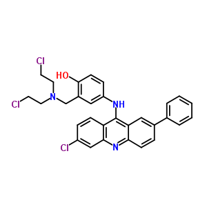 2-[Bis(2-chloroethyl)aminomethyl]-4-[(6-chloro-2-phenyl-acridin-9-yl)amino]phenol Structure,5432-71-3Structure