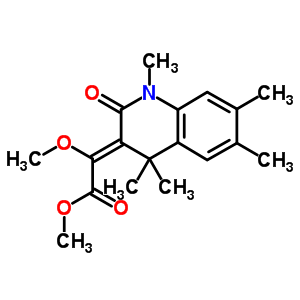 Acetic acid,2-(1,4-dihydro-1,4,4,6,7-pentamethyl-2-oxo-3(2h)-quinolinylidene)-2-methoxy-,methyl ester Structure,5432-83-7Structure