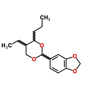 1,3-Benzodioxole,5-(5-ethyl-4-propyl-1,3-dioxan-2-yl)- Structure,5434-11-7Structure