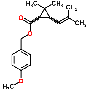 Cyclopropanecarboxylicacid, 2,2-dimethyl-3-(2-methyl-1-propen-1-yl)-, (4-methoxyphenyl)methyl ester Structure,5434-14-0Structure