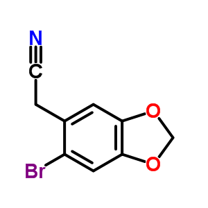 1,3-Benzodioxole-5-acetonitrile,6-bromo- Structure,5434-50-4Structure