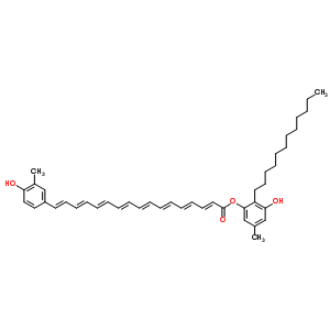 17-(4-Hydroxy-3-methylphenyl)-2,4,6,8,10,12,14,16-heptadecaoctenoic acid [2-dodecyl-3-hydroxy-5-methylphenyl] ester Structure,54363-90-5Structure