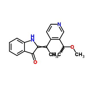 3H-indol-3-one,1,2-dihydro-2-[1-[3-(1-methoxyethyl)-4-pyridinyl]ethylidene]- Structure,54368-83-1Structure