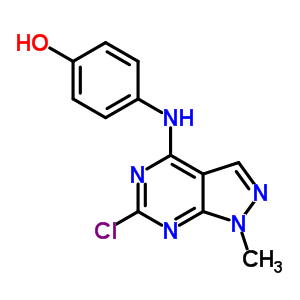 Phenol,4-[(6-chloro-1-methyl-1h-pyrazolo[3,4-d]pyrimidin-4-yl)amino]- Structure,5444-59-7Structure