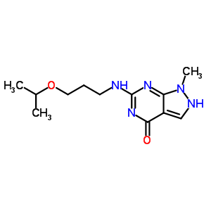 4H-pyrazolo[3,4-d]pyrimidin-4-one,1,5-dihydro-1-methyl-6-[[3-(1-methylethoxy)propyl]amino]- Structure,5444-66-6Structure