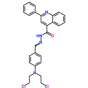 N-[[4-[bis(2-chloroethyl)amino]phenyl]methylideneamino]-2-phenyl-quinoline-4-carboxamide Structure,5445-69-2Structure