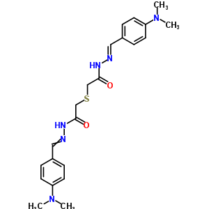 Aceticacid, thiodi-, bis[[p-(dimethylamino)benzylidene]hydrazide] (6ci,8ci) Structure,5447-25-6Structure