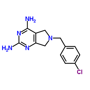 5H-pyrrolo[3,4-d]pyrimidine-2,4-diamine,6-[(4-chlorophenyl)methyl]-6,7-dihydro- Structure,54476-35-6Structure