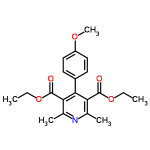 3,5-Pyridinedicarboxylicacid, 4-(4-methoxyphenyl)-2,6-dimethyl-, 3,5-diethyl ester Structure,5448-05-5Structure