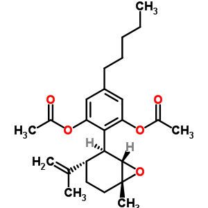 (1R-(1alpha,2alpha,3beta,6alpha))-2-(6-methyl-3-(1-methylethenyl)-7-oxabicyclo(4.1.0)hept-2-yl)-5-pentyl-1,3-benzenediol diacetate Structure,54490-19-6Structure