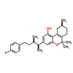 7,8,9,10-Tetrahydro-3-[4-(p-fluorophenyl)-1,2-dimethylbutyl ]-6,6,9-trimethyl-6h-dibenzo[b,d]pyran-1-ol Structure,54540-72-6Structure