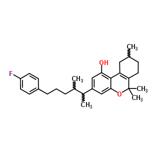 7,8,9,10-Tetrahydro-3-[5-(p-fluorophenyl)-1,2-dimethylpentyl ]-6,6,9-trimethyl-6h-dibenzo[b,d]pyran-1-ol Structure,54540-76-0Structure