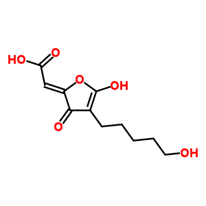 [(2E)-3-hydroxy-4-(5-hydroxypentyl)-5-oxo-2,5-dihydrofuran-2-ylidene]acetic acid Structure,54854-93-2Structure