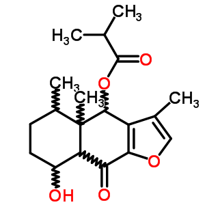 2-Methylpropanoic acid [(4s)-4,4a,5,6,7,8,8aalpha,9-octahydro-8alpha-hydroxy-3,4abeta,5-trimethyl-9-oxonaphtho[2,3-b]furan-4beta-yl] ester Structure,55050-48-1Structure