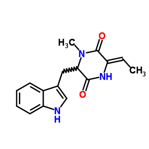 3-Ethylidene-6-(1h-indol-3-ylmethyl)-1-methyl-2,5-piperazinedione Structure,55062-34-5Structure