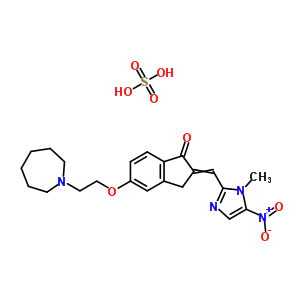 5-[2-(Azepan-1-yl)ethoxy]-2-[(1-methyl-5-nitro-imidazol-2-yl)methylidene]-3h-inden-1-one Structure,55079-70-4Structure