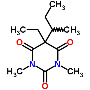 5-Ethyl-1,3-dimethyl-5-sec-butylbarbituric acid Structure,55134-03-7Structure