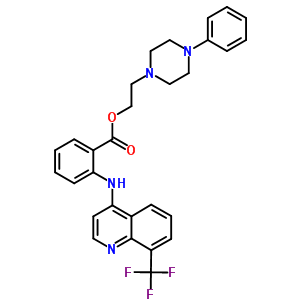 N-(8-trifluoromethyl-4-quinolinyl)anthanilic acid 2-(4-phenyl-1-piperazinyl)ethyl ester Structure,55300-49-7Structure