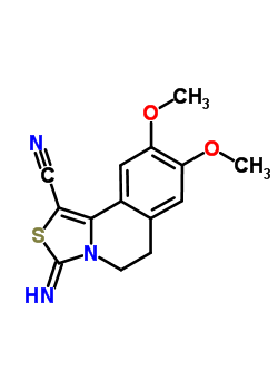 5,6-Dihydro-3-imino-8,9-dimethoxythiazolo[4,3-a]isoquinoline-1-carbonitrile Structure,55393-37-8Structure