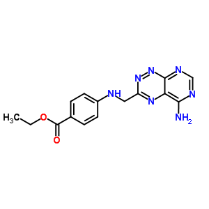 Benzoic acid,4-[[(5-aminopyrimido[5,4-e]-1,2,4-triazin-3-yl)methyl]amino]-, ethyl ester Structure,55428-89-2Structure