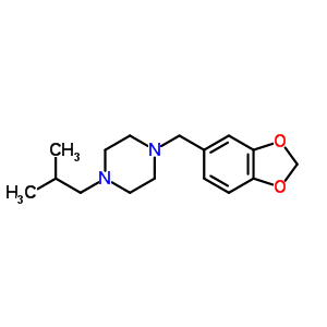 4-[(1,3-Benzodioxol-5-yl)methyl ]-1-isobutylpiperazine Structure,55436-38-9Structure