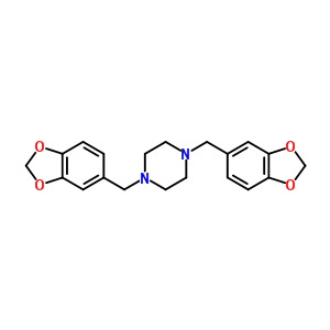 1,4-Bis(benzo[1,3]dioxol-5-ylmethyl)piperazine Structure,55436-41-4Structure