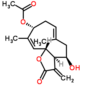 (3Ar,4r,6e,9r,10z,11ar)-9-acetoxy-3a,4,5,8,9,11alpha-hexahydro-4-hydroxy-6,10-dimethyl-3-methylenecyclodeca[b]furan-2(3h)-one Structure,55520-20-2Structure