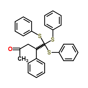 4-Phenyl-5,5,5-tris(phenylsulfanyl)pentan-2-one Structure,56003-68-0Structure