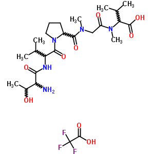 2-[[2-[[1-[2-[(2-Amino-3-hydroxy-butanoyl)amino]-3-methyl-butanoyl]pyrrolidine-2-carbonyl]-methyl-amino]acetyl]-methyl-amino]-3-methyl-butanoic acid Structure,5648-68-0Structure