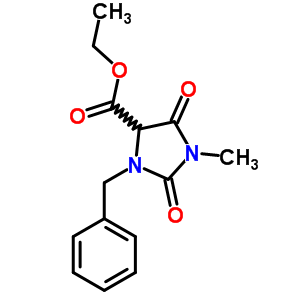 4-Imidazolidinecarboxylicacid, 1-methyl-2,5-dioxo-3-(phenylmethyl)-, ethyl ester Structure,56598-94-8Structure