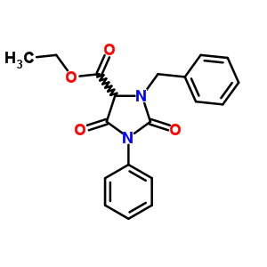 4-Imidazolidinecarboxylicacid, 2,5-dioxo-1-phenyl-3-(phenylmethyl)-, ethyl ester Structure,56598-95-9Structure