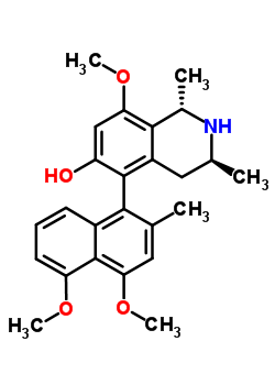 (1S)-1,2,3,4-tetrahydro-8-methoxy-1α,3β-dimethyl-5-[(ar)-4,5-dimethoxy-2-methyl-1-naphthalenyl ]isoquinoline-6-ol Structure,56688-90-5Structure