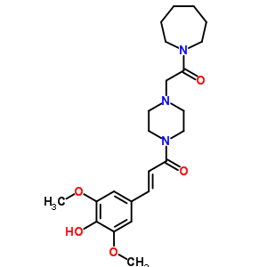 1-[4-[2-(Hexahydro-1h-azepin-1-yl)-2-oxoethyl ]piperazin-1-yl ]-3-(4-hydroxy-3,5-dimethoxyphenyl)-2-propen-1-one Structure,57061-77-5Structure