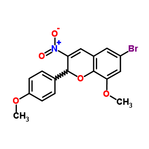 6-Bromo-8-methoxy-2-(4-methoxyphenyl)-3-nitro-2h-1-benzopyran Structure,57544-07-7Structure