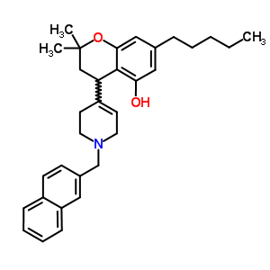 3,4-Dihydro-2,2-dimethyl-7-pentyl-4-[1,2,3,6-tetrahydro-1-(2-naphthalenylmethyl)pyridin-4-yl ]-2h-1-benzopyran-5-ol Structure,57645-12-2Structure