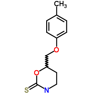 3,4,5,6-Tetrahydro-6-(p-tolyloxymethyl)-2h-1,3-oxazine-2-thione Structure,57841-31-3Structure