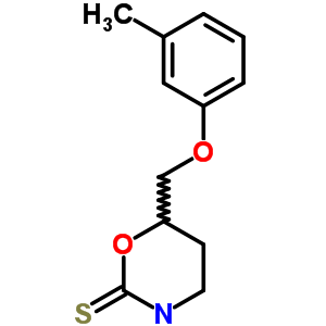 3,4,5,6-Tetrahydro-6-(m-tolyloxymethyl)-2h-1,3-oxazine-2-thione Structure,57841-32-4Structure