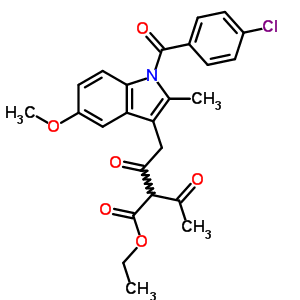 2-Acetyl-4-[1-(p-chlorobenzoyl)-5-methoxy-2-methyl-1h-indol-3-yl ]-3-oxobutyric acid ethyl ester Structure,57846-36-3Structure