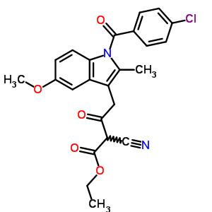 4-[1-(P-chlorobenzoyl)-5-methoxy-2-methyl-1h-indol-3-yl ]-2-cyano-3-oxobutyric acid ethyl ester Structure,57846-37-4Structure