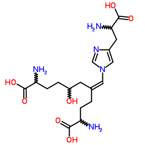 (5Z)-2,10-diamino-5-[[4-(2-amino-2-carboxy-ethyl)imidazol-1-yl]methylidene]-7-hydroxy-undecanedioic acid Structure,57944-40-8Structure