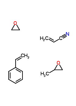 2-Propenenitrile, polymer with ethenylbenzene, methyloxirane and oxirane Structure,58050-75-2Structure