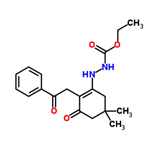 Ethyl n-[(5,5-dimethyl-3-oxo-2-phenacyl-1-cyclohexenyl)amino]carbamate Structure,58137-28-3Structure