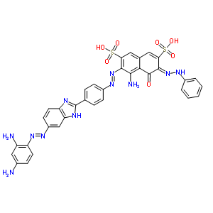 4-Amino-3-[[4-[5-[(2,4-diaminophenyl)azo]-1h-benzimidazol-2-yl ]phenyl ]azo]-5-hydroxy-6-(phenylazo)-2,7-naphthalenedisulfonic acid Structure,58370-70-0Structure