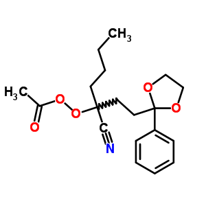 3-Cyano-1-(2-phenyl-1,3-dioxolan-2-yl)-3-heptanyl ethaneperoxoate Structure,58422-92-7Structure