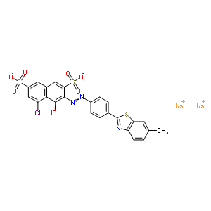 1-Chloro-8-hydroxy-7-[4-(6-methylbenzothiazol-2-yl)phenylazo]naphthalene-3,6-bis(sulfonic acid sodium) salt Structure,5850-73-7Structure