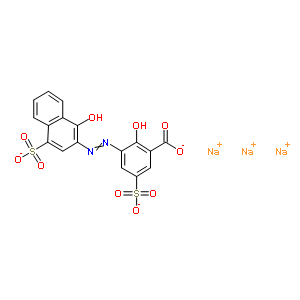 2-Hydroxy-3-[(1-hydroxy-4-sulfo-2-naphthalenyl)azo]-5-sulfobenzoic acid trisodium salt Structure,5858-43-5Structure